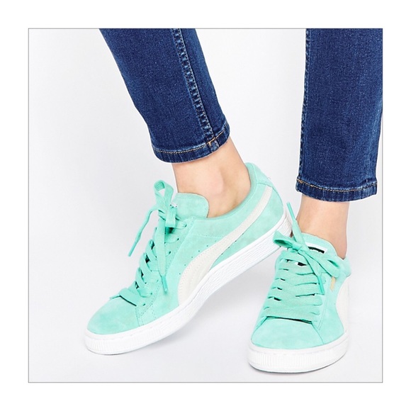 Puma Mint Green Suede Classic Sneakers - Picture 8 of 8